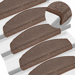 Stair mats 10 pcs 65x24x4 cm coffee brown