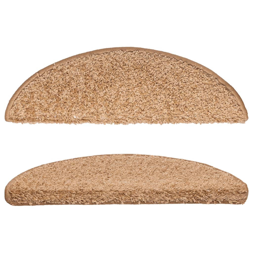 Stair mats 10 pcs 56x17x3 cm beige