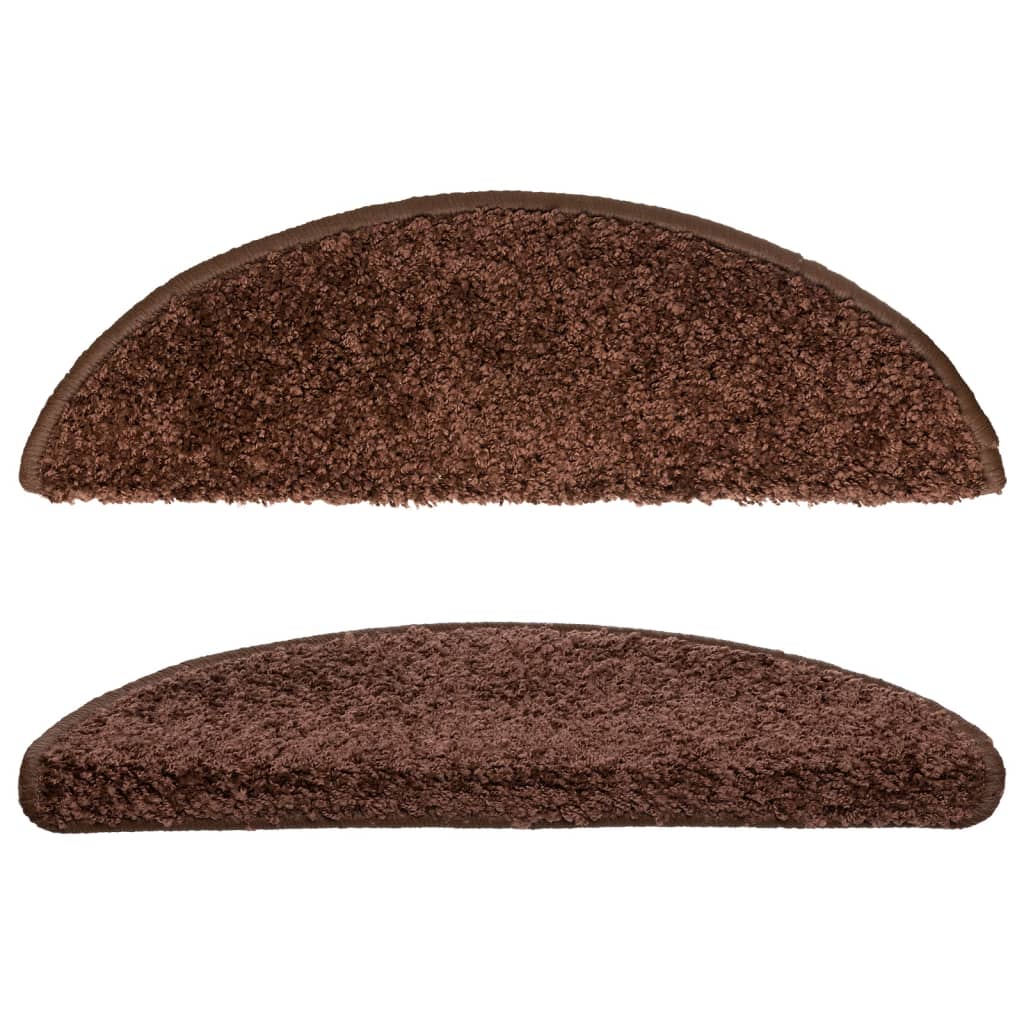 Stair mats 10 pcs 56x17x3 cm brown