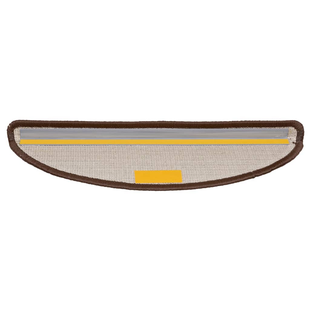 Stair mats 10 pcs 56x17x3 cm brown