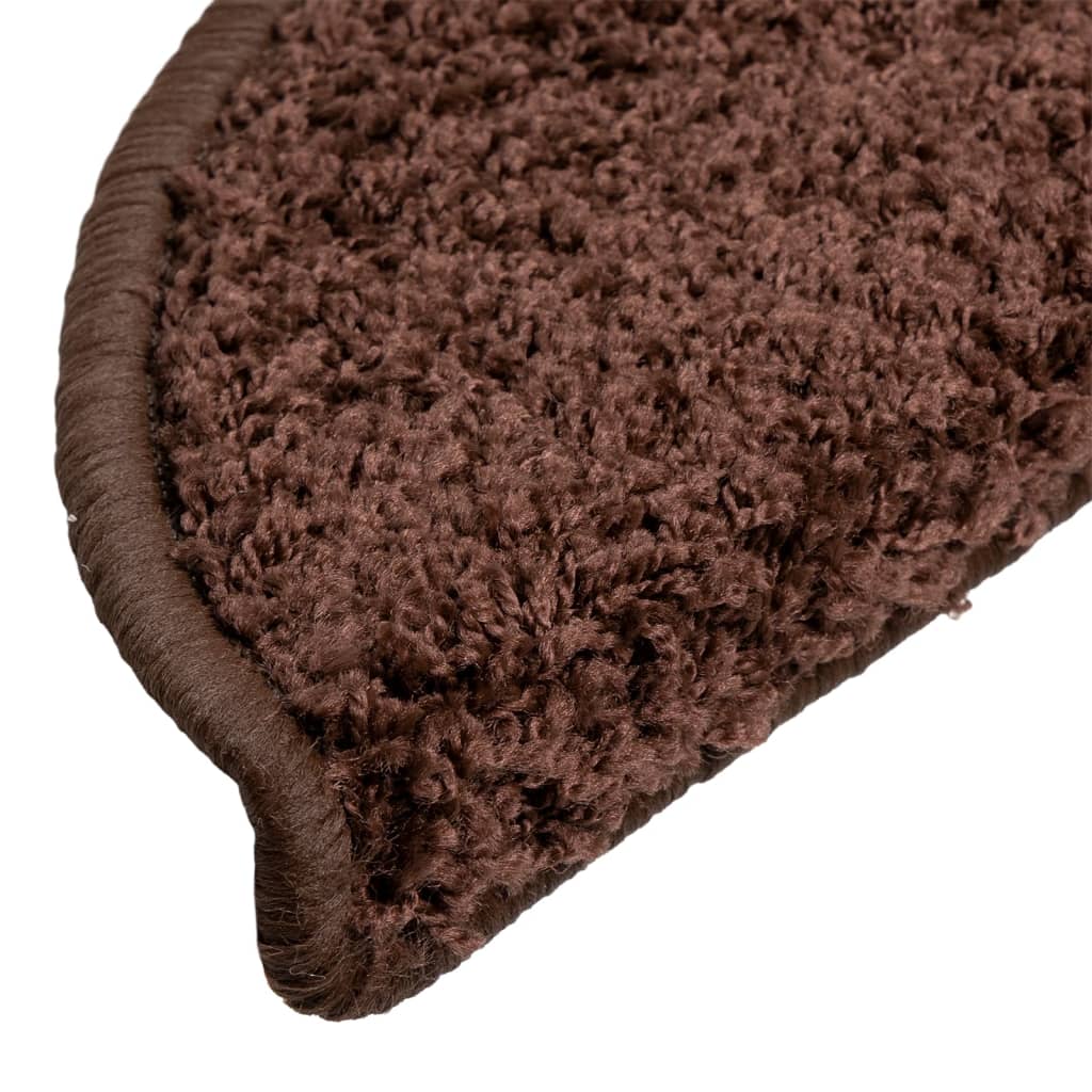 Stair mats 10 pcs 56x17x3 cm brown