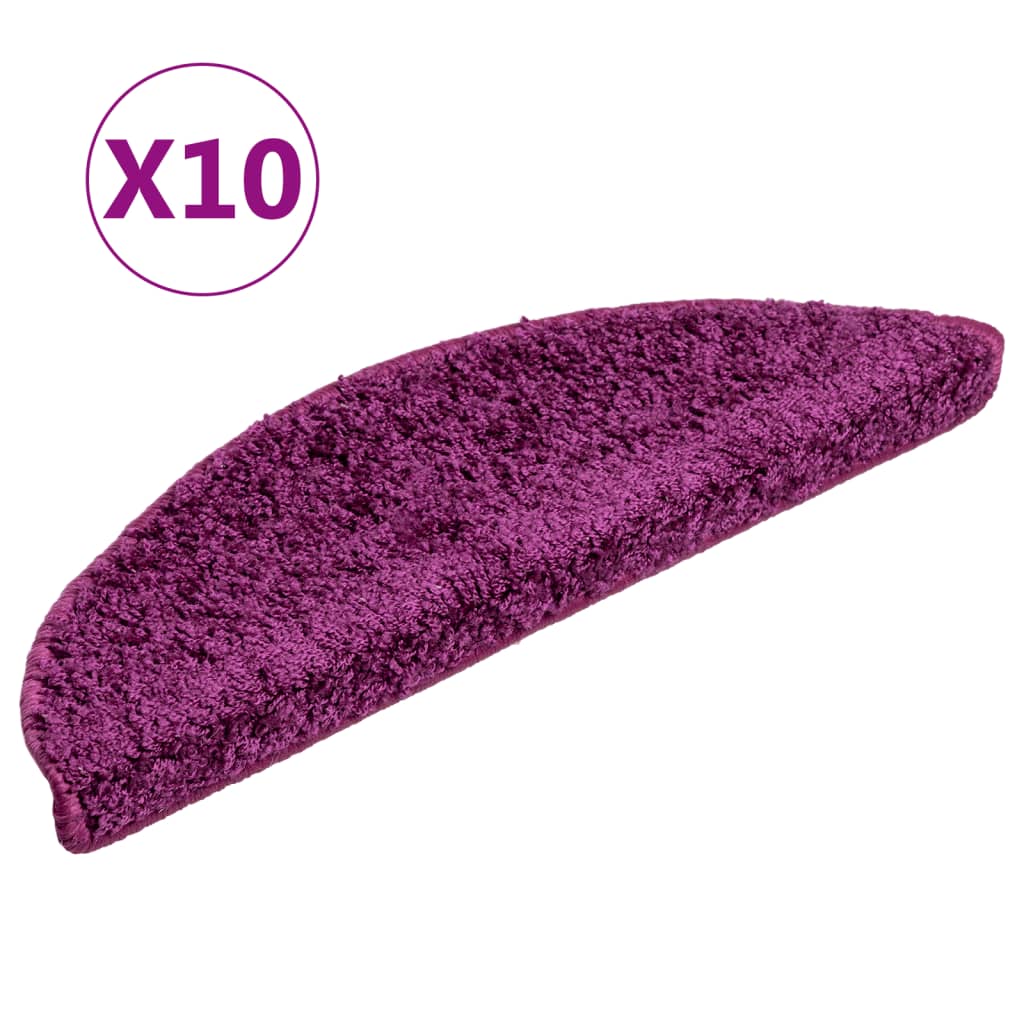 Stair mats 10 pcs 56x17x3 cm purple