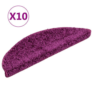 Stair mats 10 pcs 56x17x3 cm purple