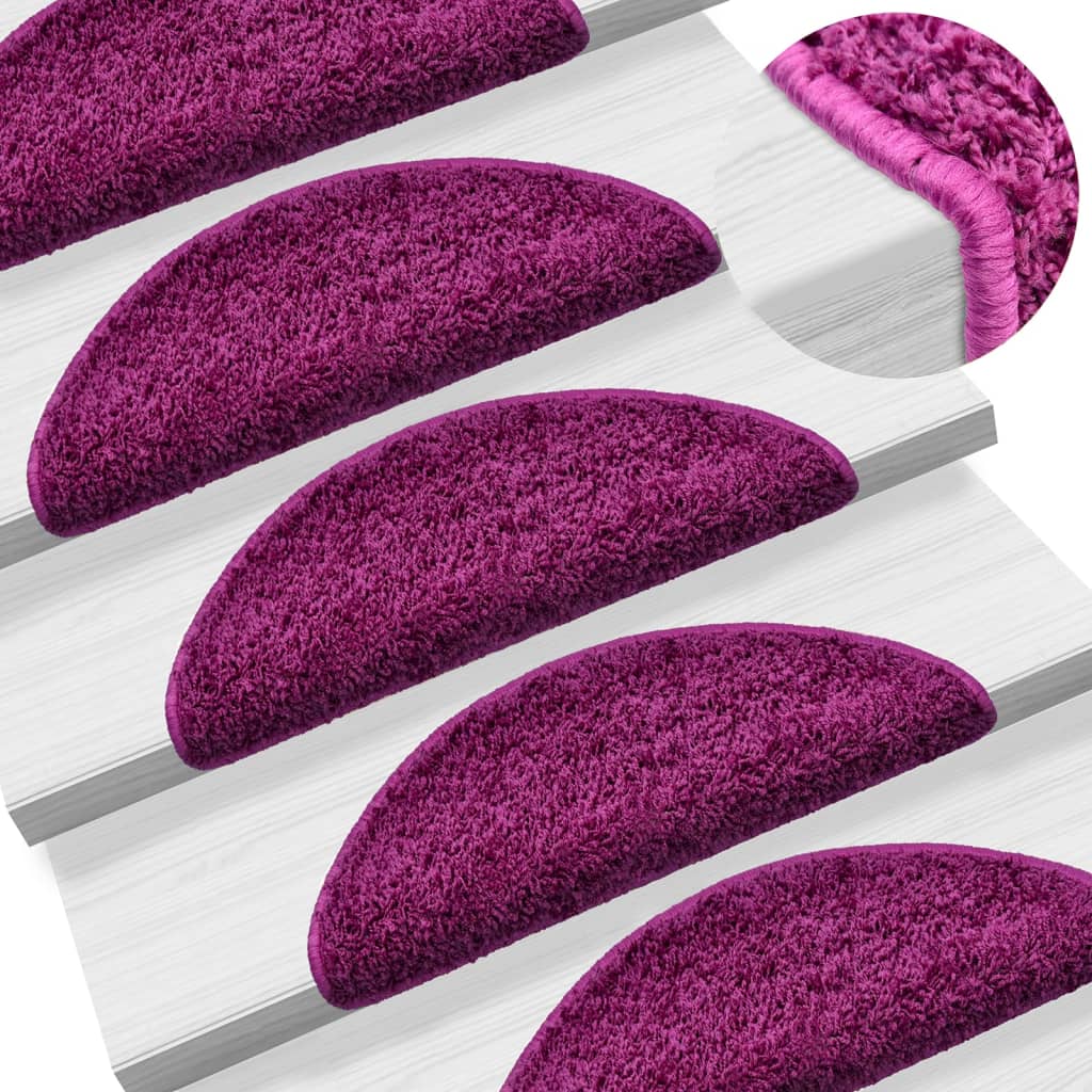 Stair mats 10 pcs 56x17x3 cm purple