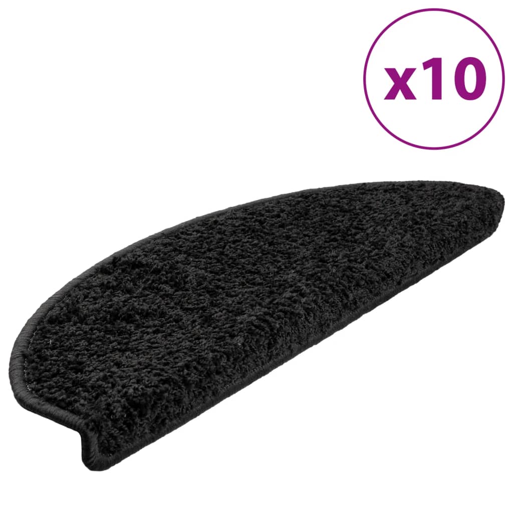 Stair mats 10 pcs 65x21x4 cm black