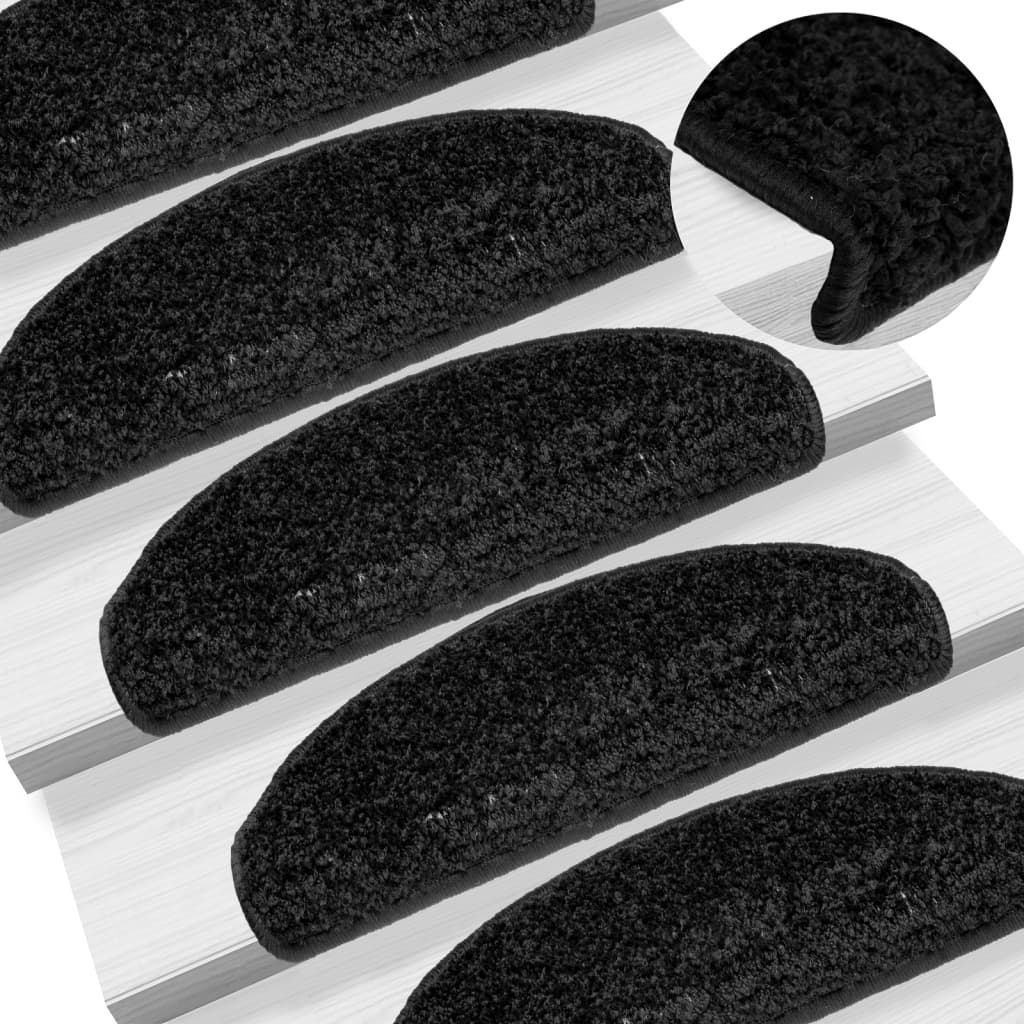 Stair mats 10 pcs 65x21x4 cm black