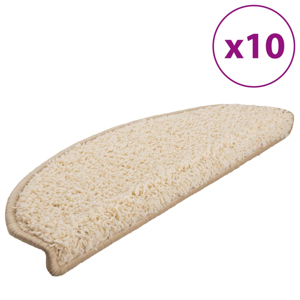 Trappematter 10 stk 65x21x4 cm kremhvit