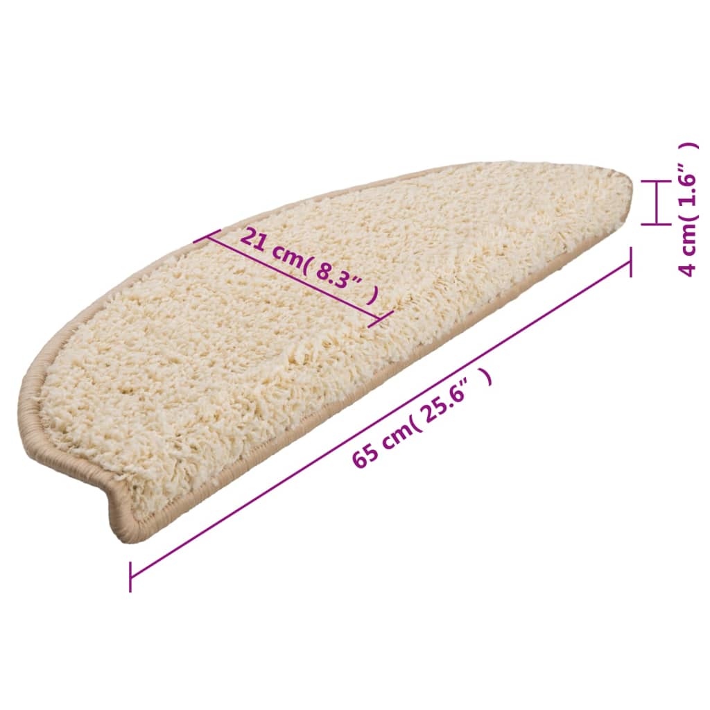 Trappematter 10 stk 65x21x4 cm kremhvit