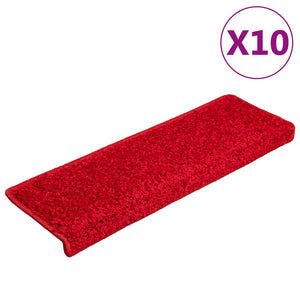 Stair mats 10 pcs 65x21x4 cm red