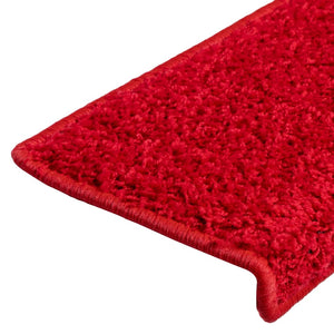 Stair mats 10 pcs 65x21x4 cm red