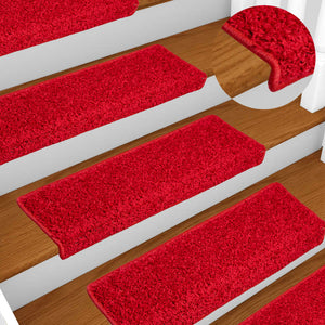 Stair mats 10 pcs 65x21x4 cm red