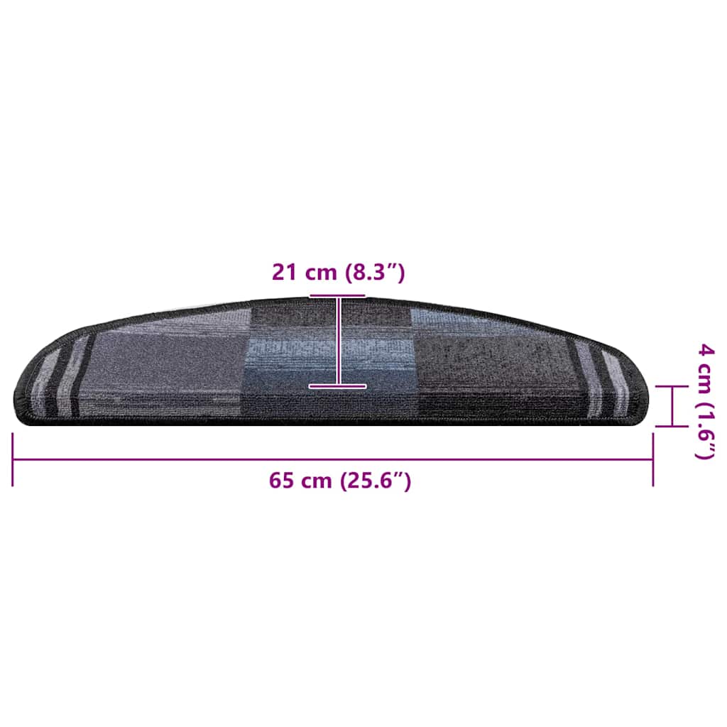 Selvklebende trappematter 5 stk 65x21x4 cm svart og grå