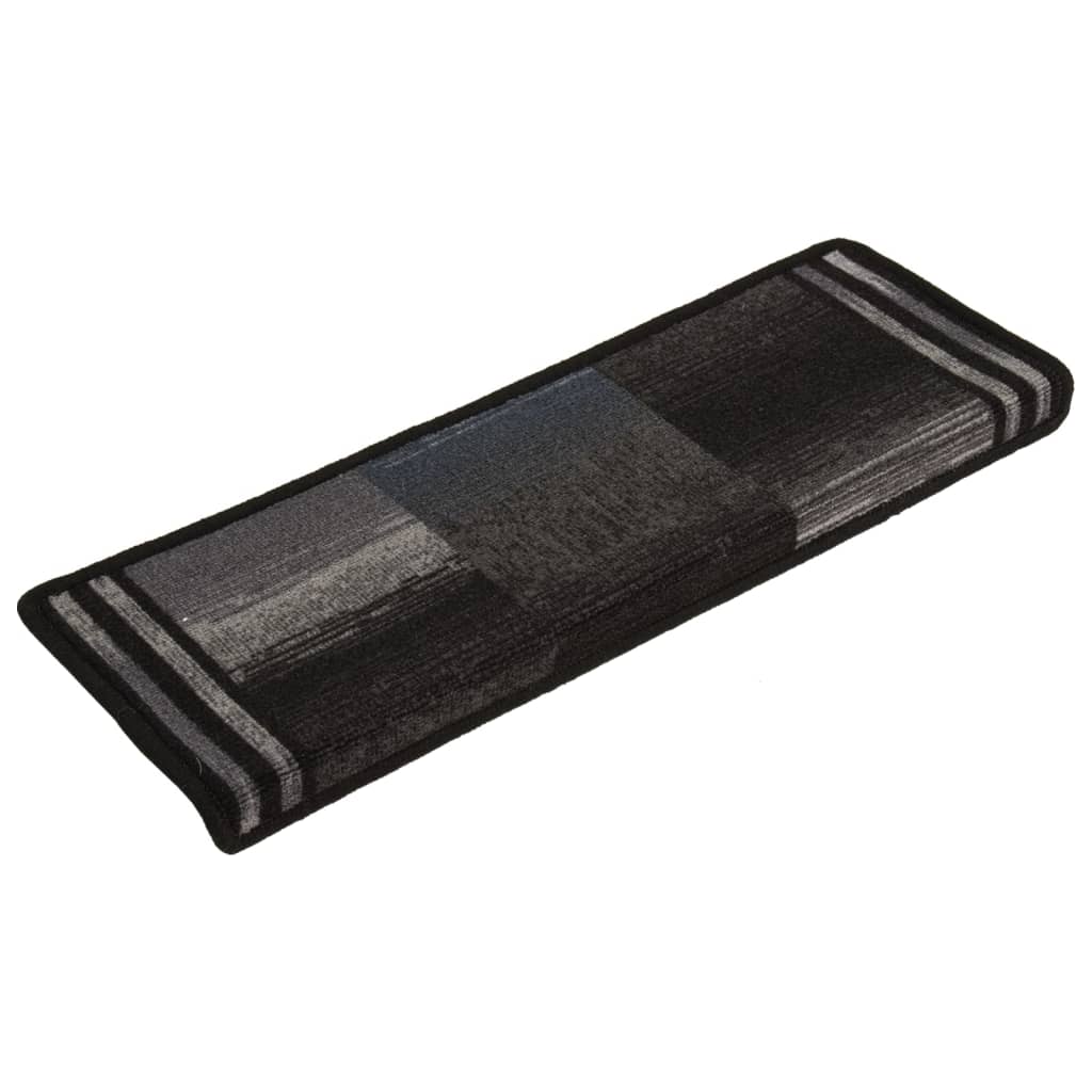 Selvklebende trappematter 5 stk 65x21x4 cm svart og grå