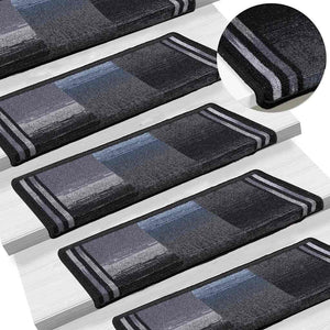 Selvklebende trappematter 5 stk 65x21x4 cm svart og grå