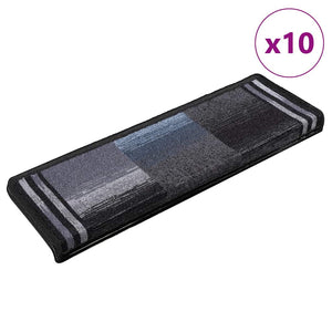 Selvklebende trappematter 10 stk 65x21x4 cm svart og grå