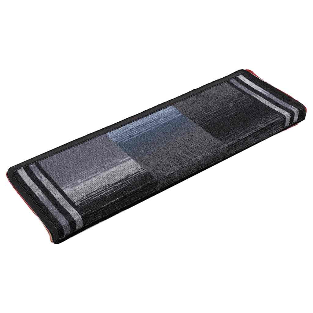 Selvklebende trappematter 10 stk 65x21x4 cm svart og grå