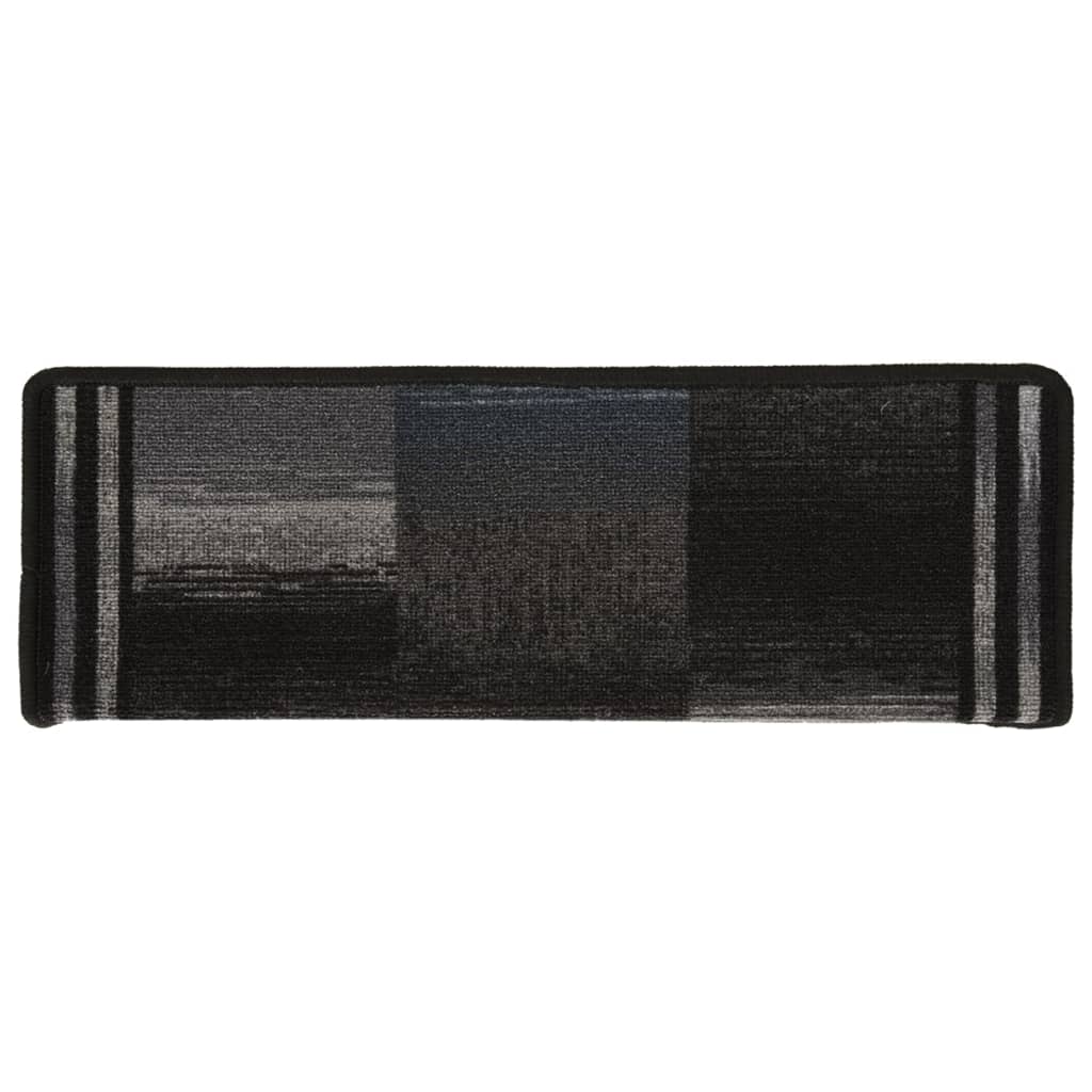 Selvklebende trappematter 10 stk 65x21x4 cm svart og grå