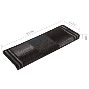 Selvklebende trappematter 10 stk 65x21x4 cm svart og grå