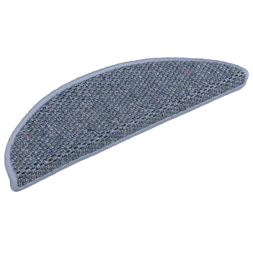 Selvklebende trappematter sisal-utseende 15 stk 56x17x3 cm blå