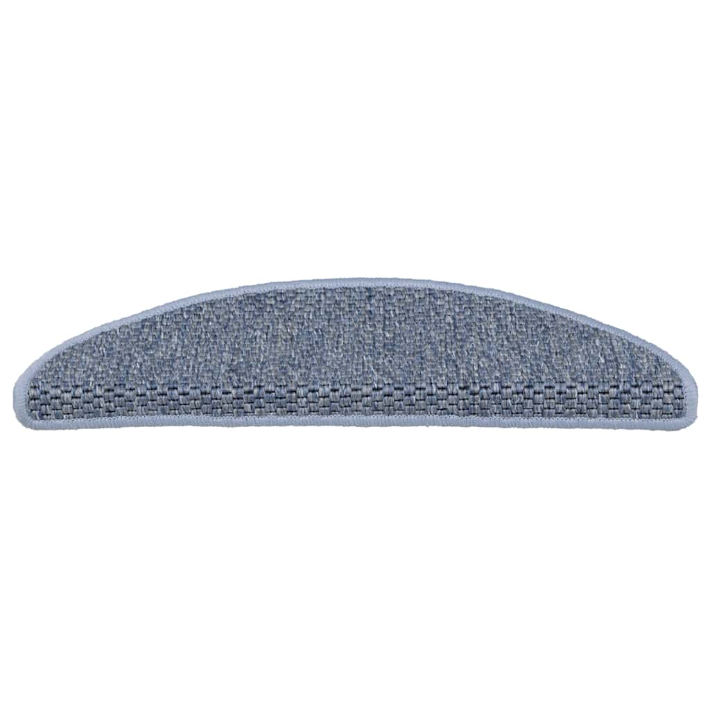 Selvklebende trappematter sisal-utseende 15 stk 56x17x3 cm blå