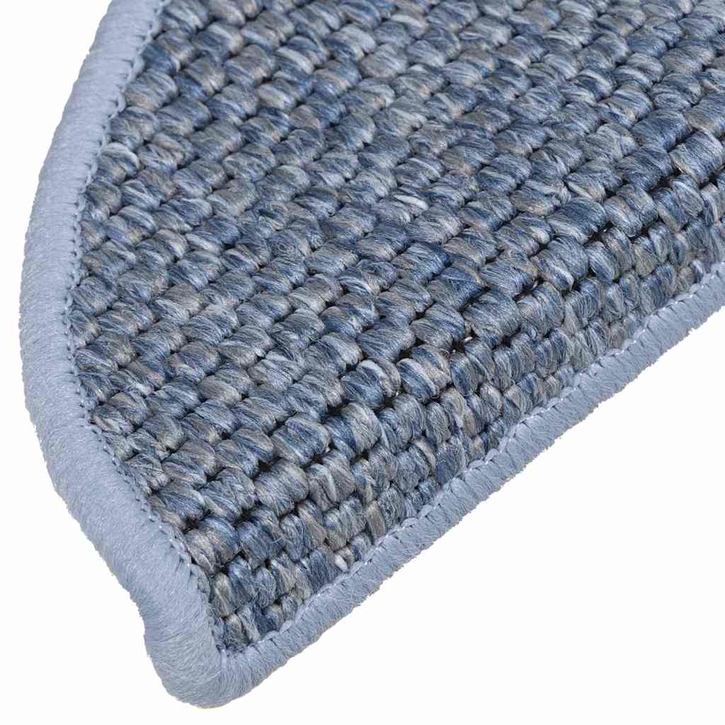 Selvklebende trappematter sisal-utseende 15 stk 56x17x3 cm blå