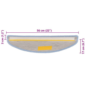 Selvklebende trappematter sisal-utseende 15 stk 56x17x3 cm blå