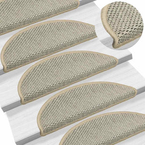 Selvklebende trappematter sisal 15 stk 56x17x3 cm lysegrønn
