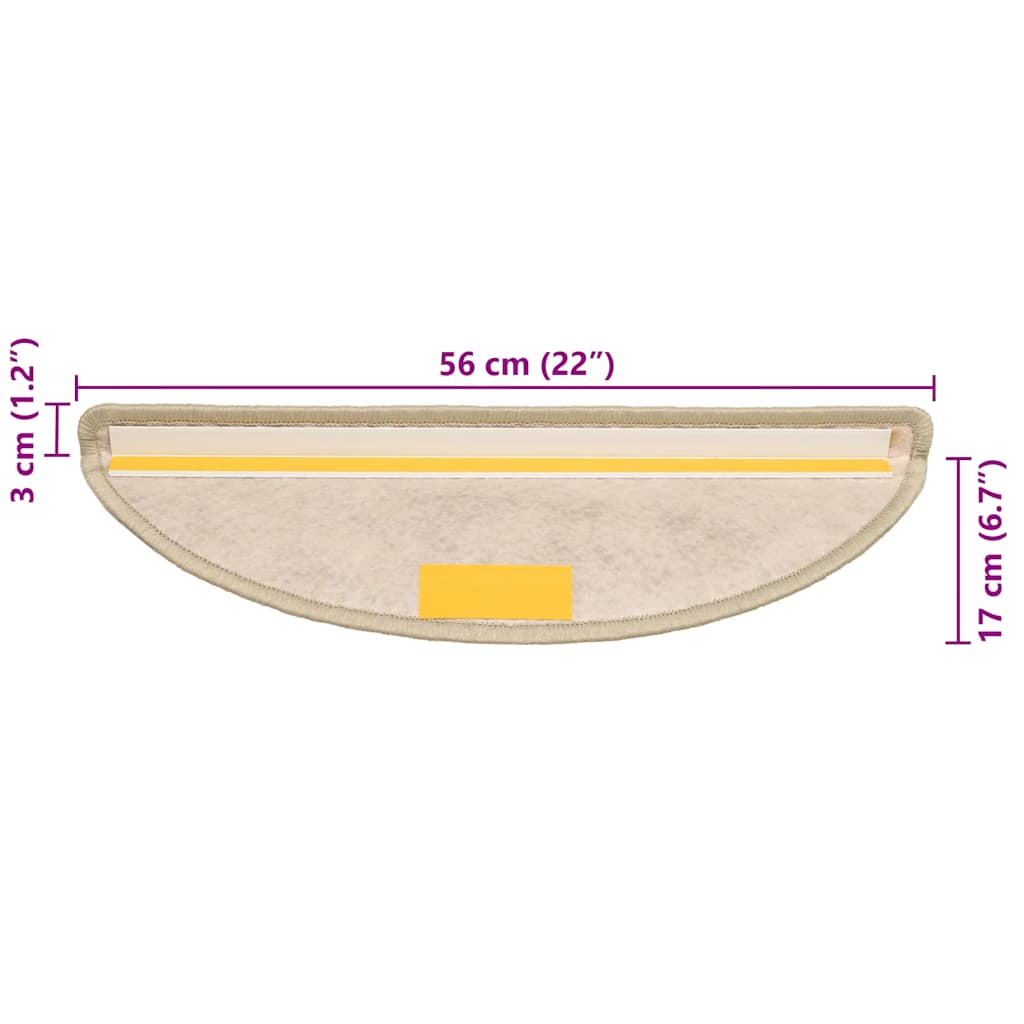 Selvklebende trappematter sisal 15 stk 56x17x3 cm lysegrønn