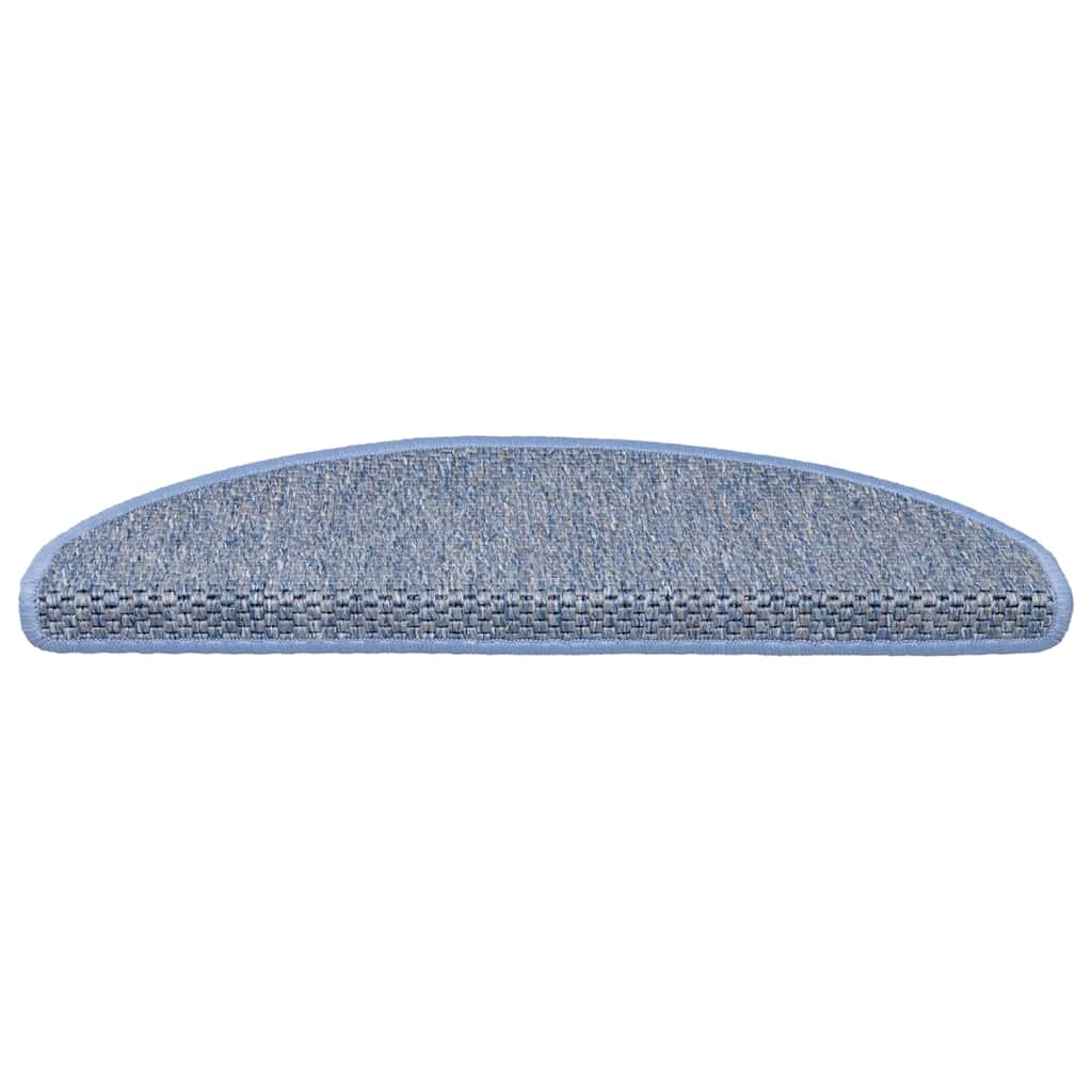Selvklebende trappematter sisal-utseende 15 stk 65x21x4 cm blå