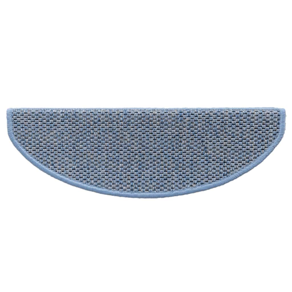 Selvklebende trappematter sisal-utseende 15 stk 65x21x4 cm blå