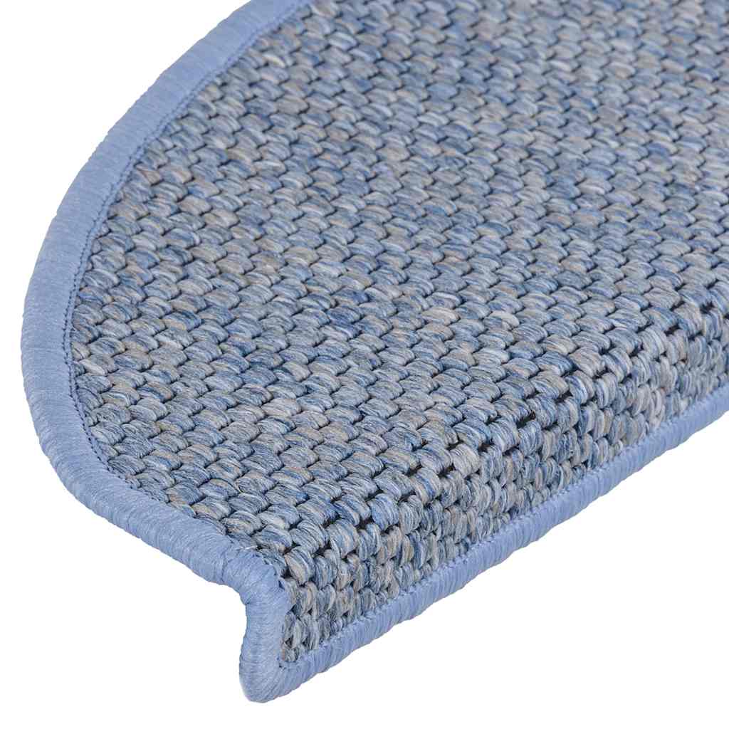 Selvklebende trappematter sisal-utseende 15 stk 65x21x4 cm blå