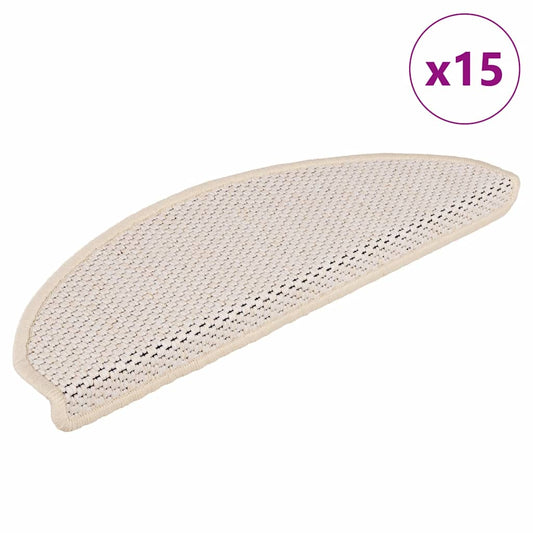 Selvklebende trappematter sisal-utseende 15stk 65x21x4 berber