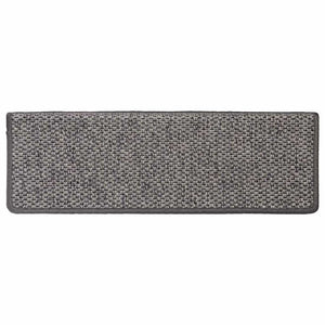 Selvklebende trappematter sisal 15 stk 65x21x4 cm grå og beige