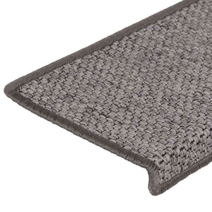 Selvklebende trappematter sisal 15 stk 65x21x4 cm grå og beige