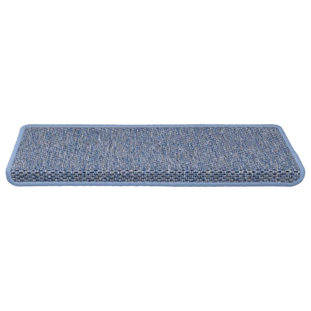 Selvklebende trappematter sisal-utseende 15 stk 65x21x4 cm blå