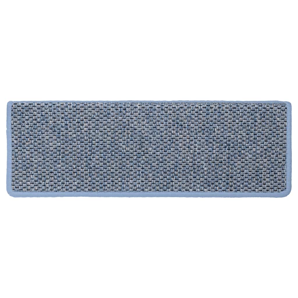Selvklebende trappematter sisal-utseende 15 stk 65x21x4 cm blå