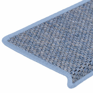Selvklebende trappematter sisal-utseende 15 stk 65x21x4 cm blå