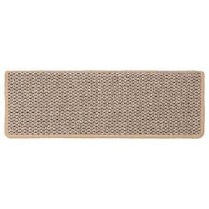 Selvklebende trappematter sisal-utseende 15 stk 65x21x4cm beige