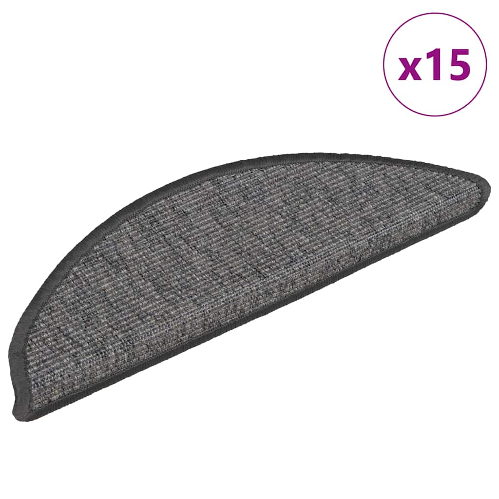 Selvklebende trappematter 15 stk 56x17x3 cm beige og grå