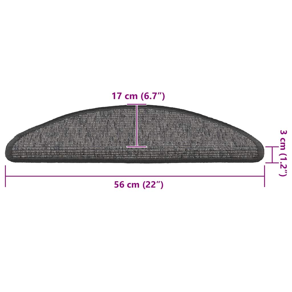 Selvklebende trappematter 15 stk 56x17x3 cm beige og grå