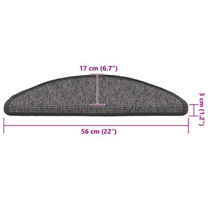 Selvklebende trappematter 15 stk 56x17x3 cm beige og grå