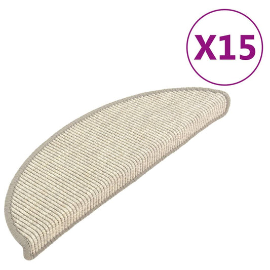 Selvklebende trappematter 15 stk 56x17x3 cm sølv
