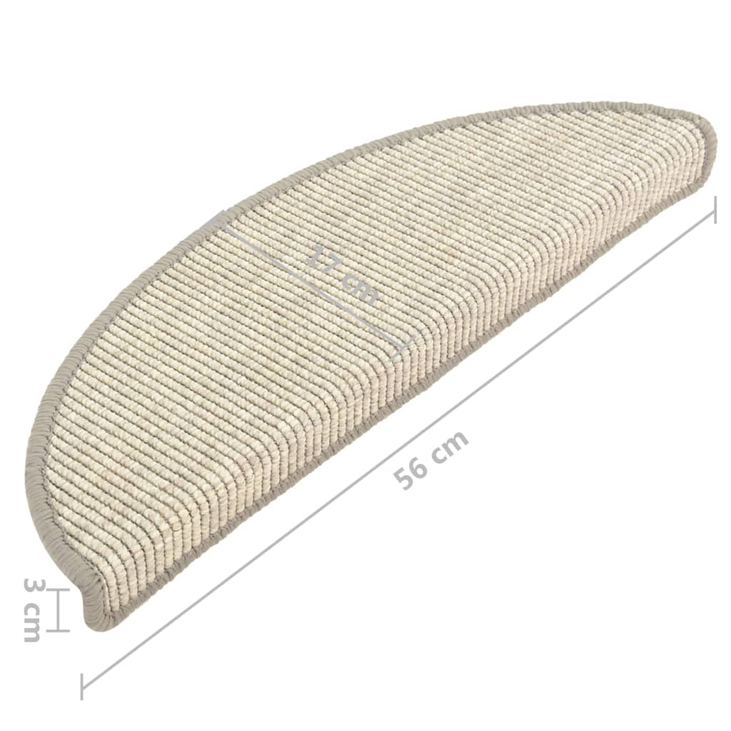 Selvklebende trappematter 15 stk 56x17x3 cm sølv