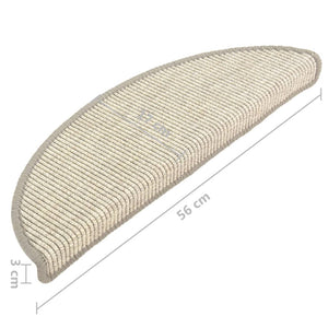 Selvklebende trappematter 15 stk 56x17x3 cm sølv