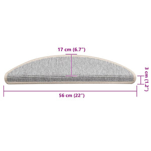 Selvklebende trappematter 15 stk 56x17x3 cm sølv