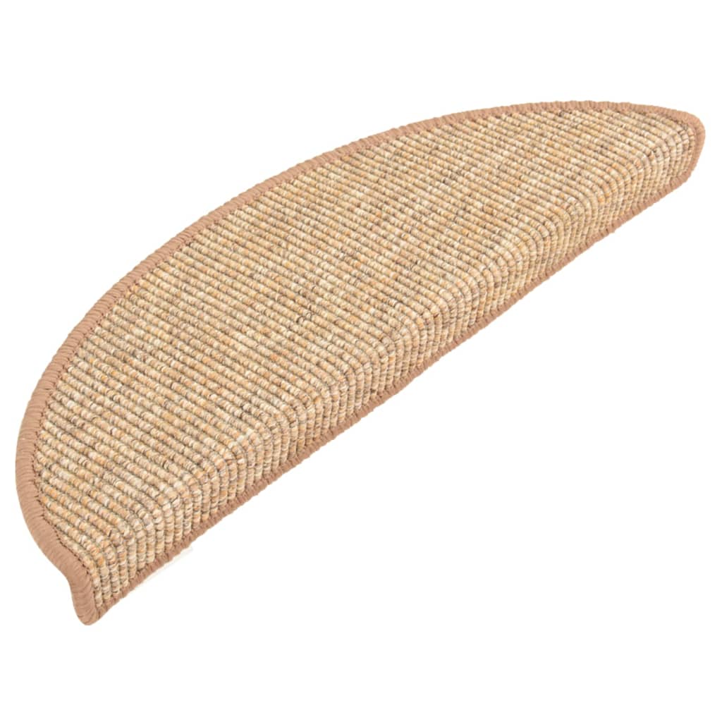 Selvklebende trappematter 15 stk 56x17x3 cm lysebrun
