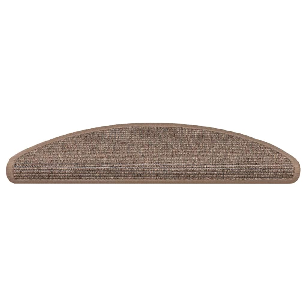 Selvklebende trappematter 15 stk 56x17x3 cm lysebrun