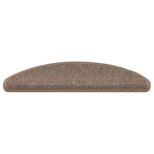 Selvklebende trappematter 15 stk 56x17x3 cm lysebrun