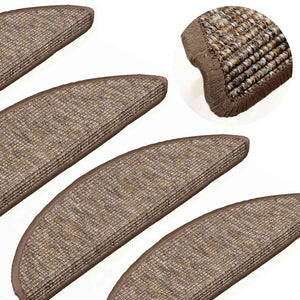 Selvklebende trappematter 15 stk 56x17x3 cm lysebrun