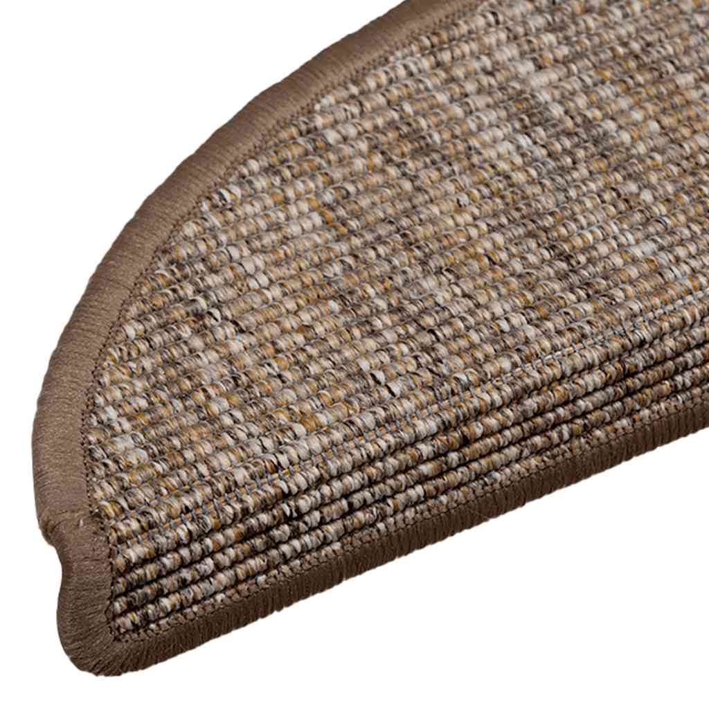 Selvklebende trappematter 15 stk 56x17x3 cm lysebrun